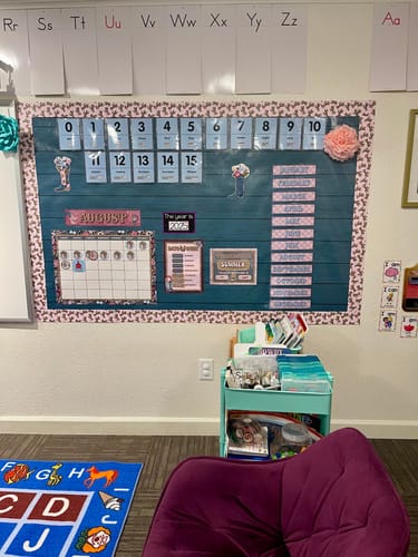 Customer photo review of Disco Cowgirl Calendar Bulletin Board Set | Sparkly Spur