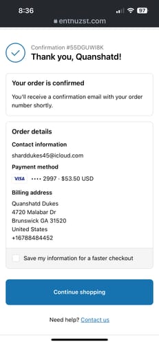 Customer photo review of ($50) QUICK ENTRY