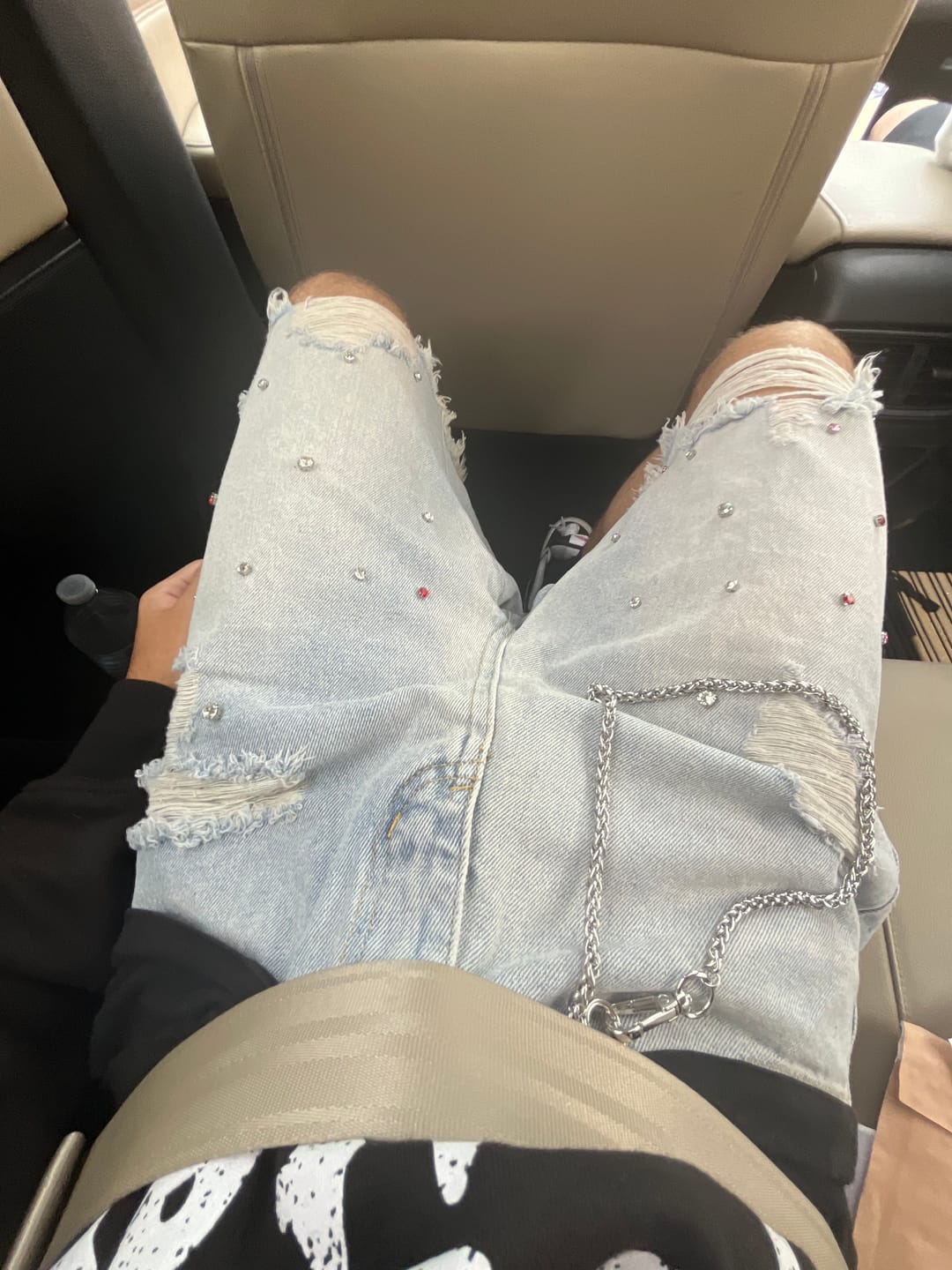 Customer photo review of Aelfric Eden Rhinestone Application Jorts