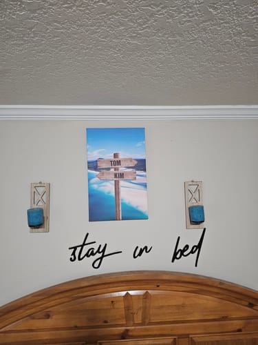 Customer photo review of BEAUTIFUL BEACH SIGN CANVAS by Cstm Canvas