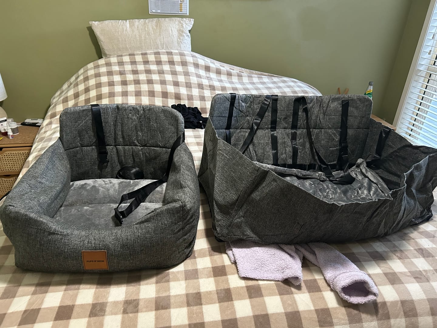 Customer photo review of Dog Car Seat Calming Bed