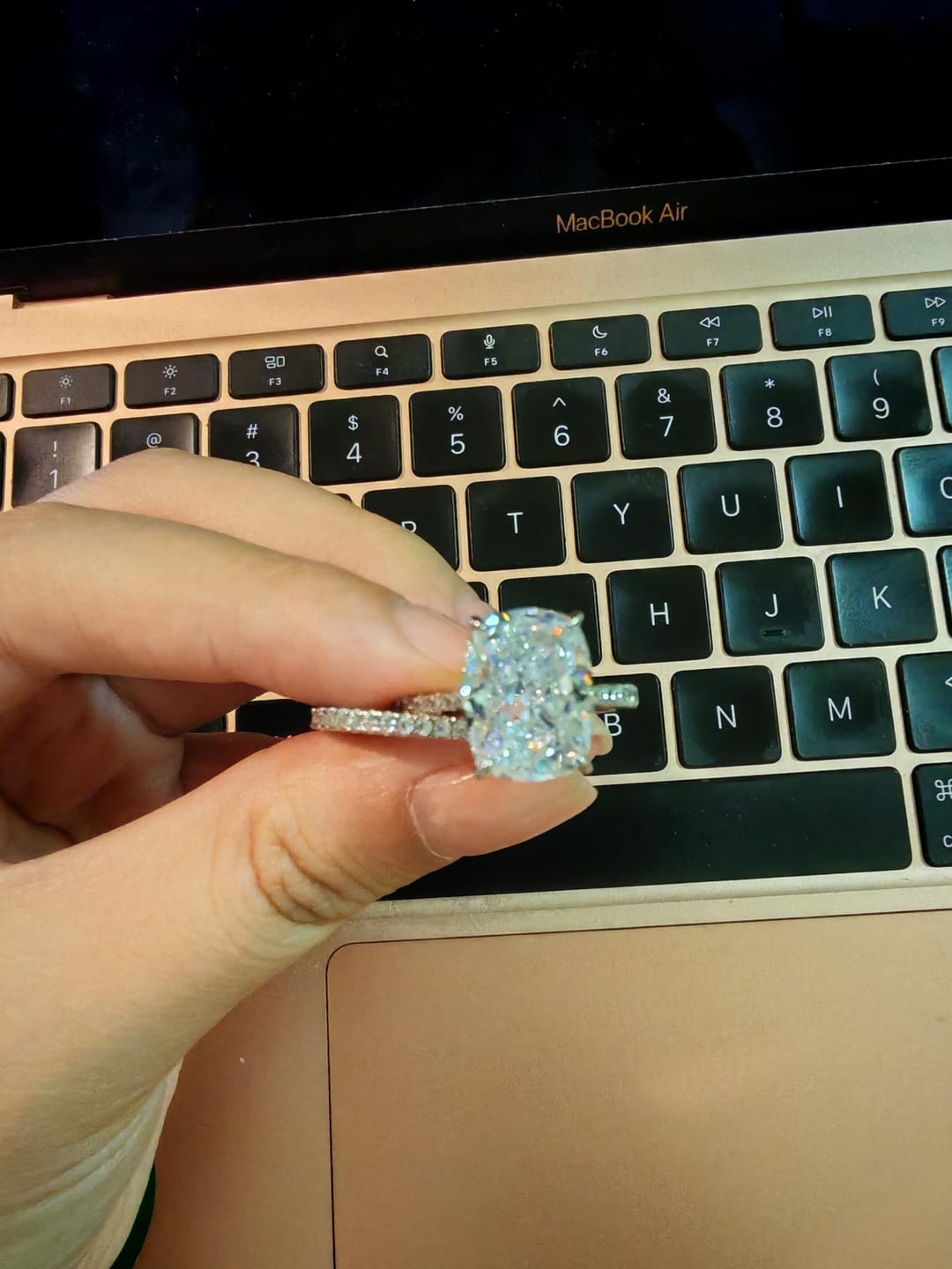 Customer photo review of Louily 0.5 Ct Round Cut Classic Full Eternity Thin Wedding Band For Women In Sterling Silver