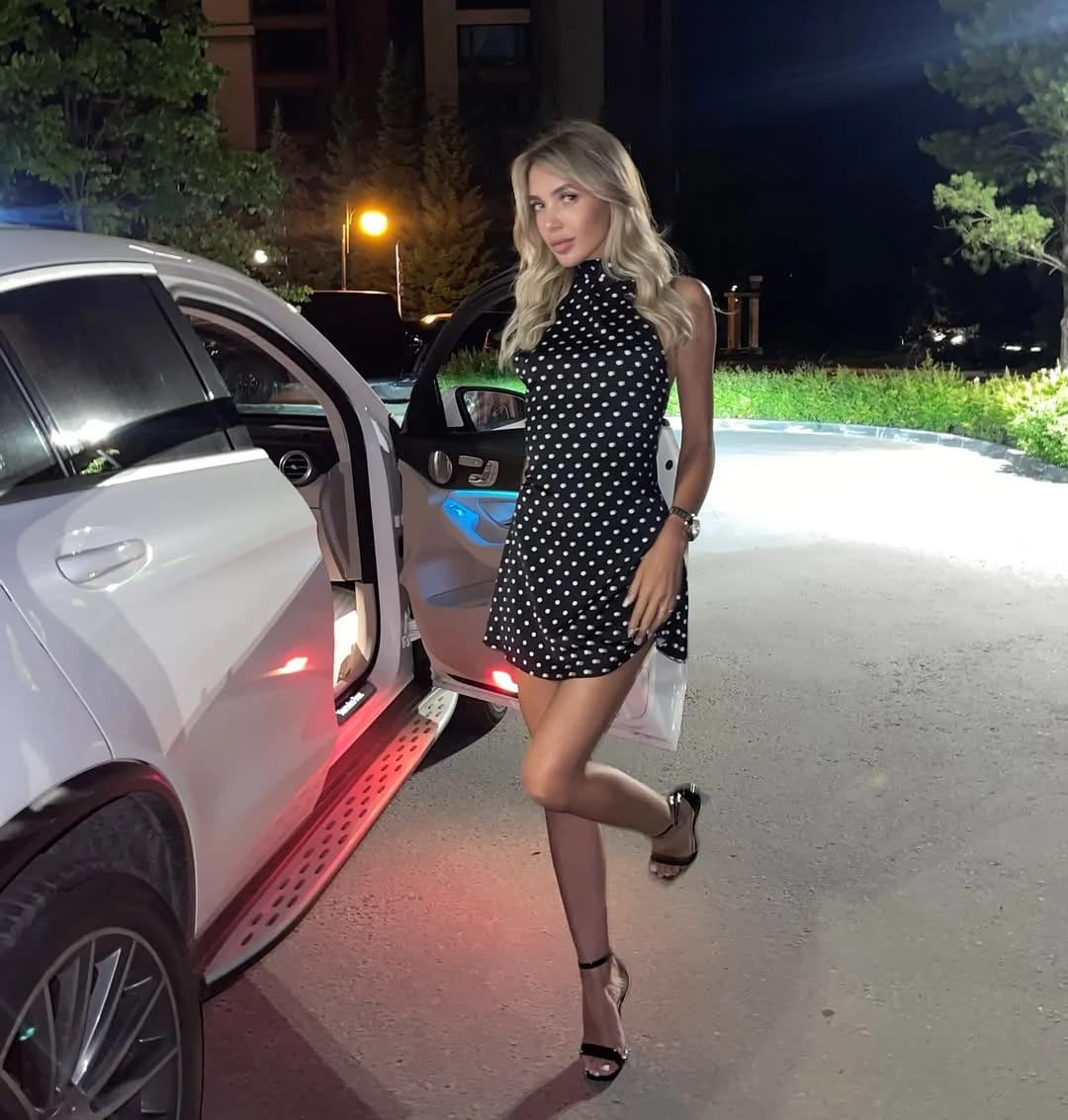 Customer photo review of Polka Dot Halter Dress
