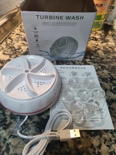Customer photo review of Portable Turbine Ultrasonic Washing Machine - (IMPORTED)