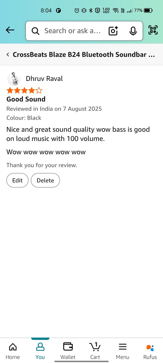 Customer photo review of Blaze 24W Soundbar
