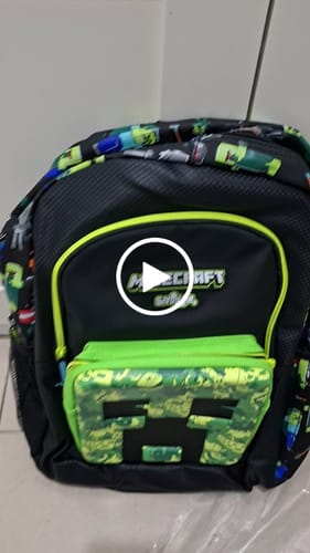 Customer video review of תיק גב - מיינקראפט