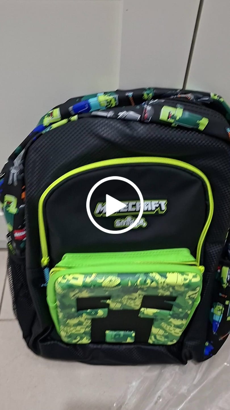 Customer video review of תיק גב - מיינקראפט