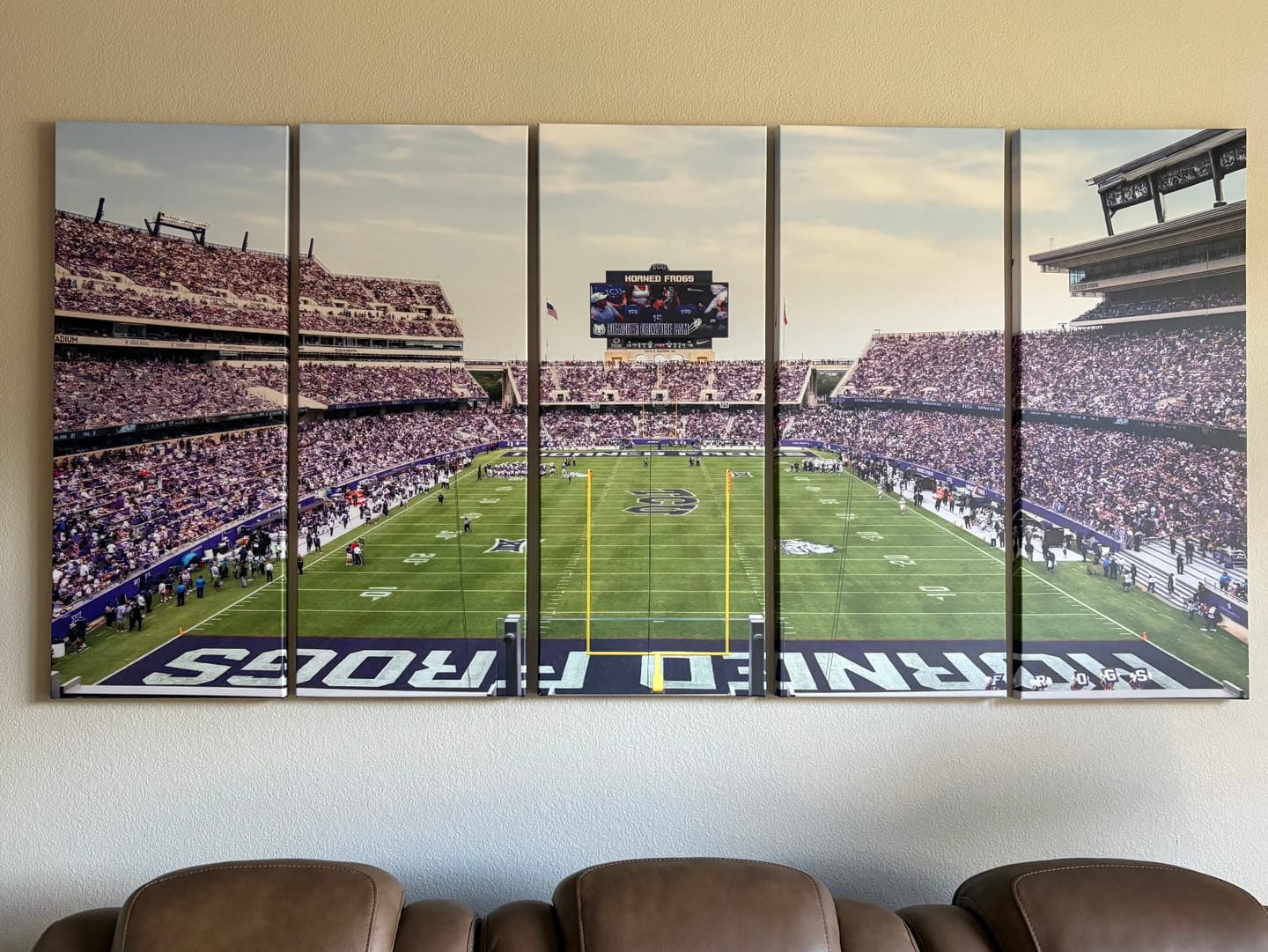 Customer photo review of TCU Horned Frogs Football Team Print - Fort Worth Amon G. Carter Stadium Wall Art Canvas Print