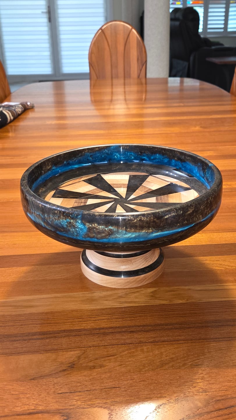 Customer photo review of 11.75x3.75" Cylinder Silicone Mold For Epoxy Resin - Woodturning Bowl Mold