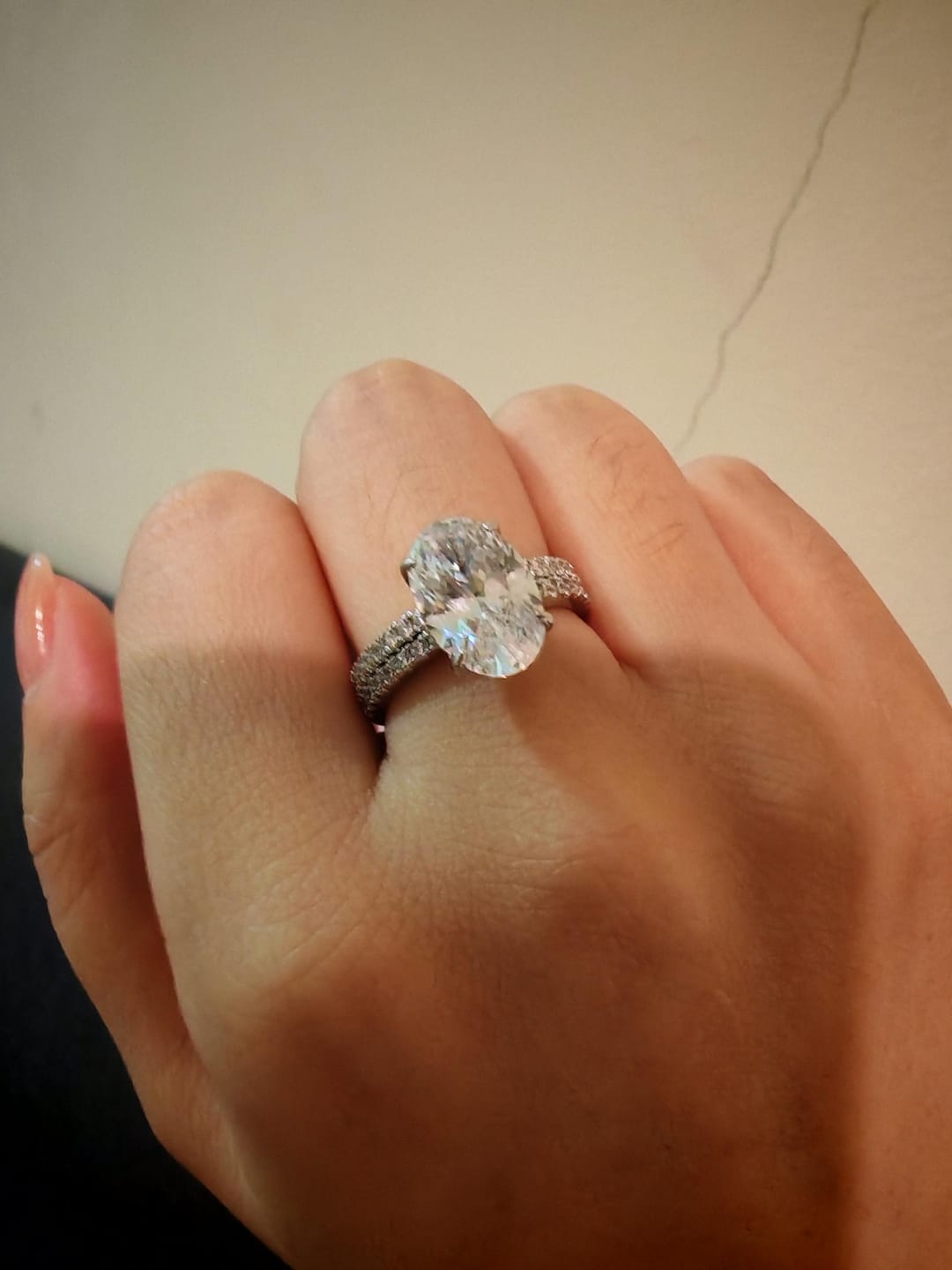 Customer photo review of Louily 0.5 Ct Round Cut Classic Full Eternity Thin Wedding Band For Women In Sterling Silver