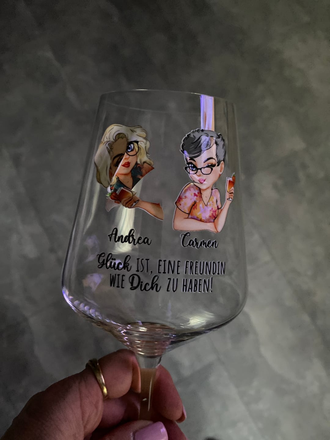 Customer photo review of Beste Freunde - Personalisiertes Glas für Sommergetränke