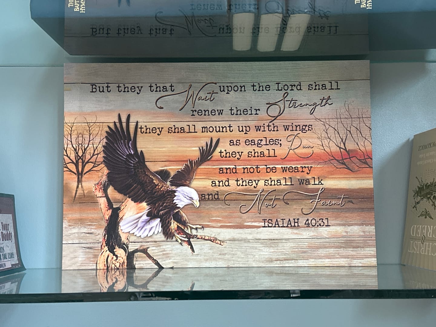 Customer photo review of They That Wait Upon The Lord Isaiah 40:31 Wall Art Canvas Print
