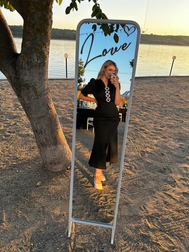 Customer photo review of Rochie Nova neagra cu detalii metalice elegante