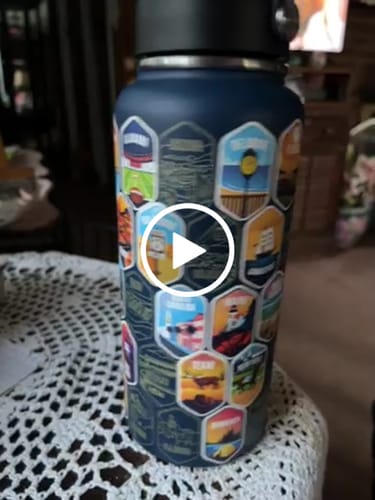 Customer video review of Lets Wander™ 50 States Of The USA Water Bottle + Stickers