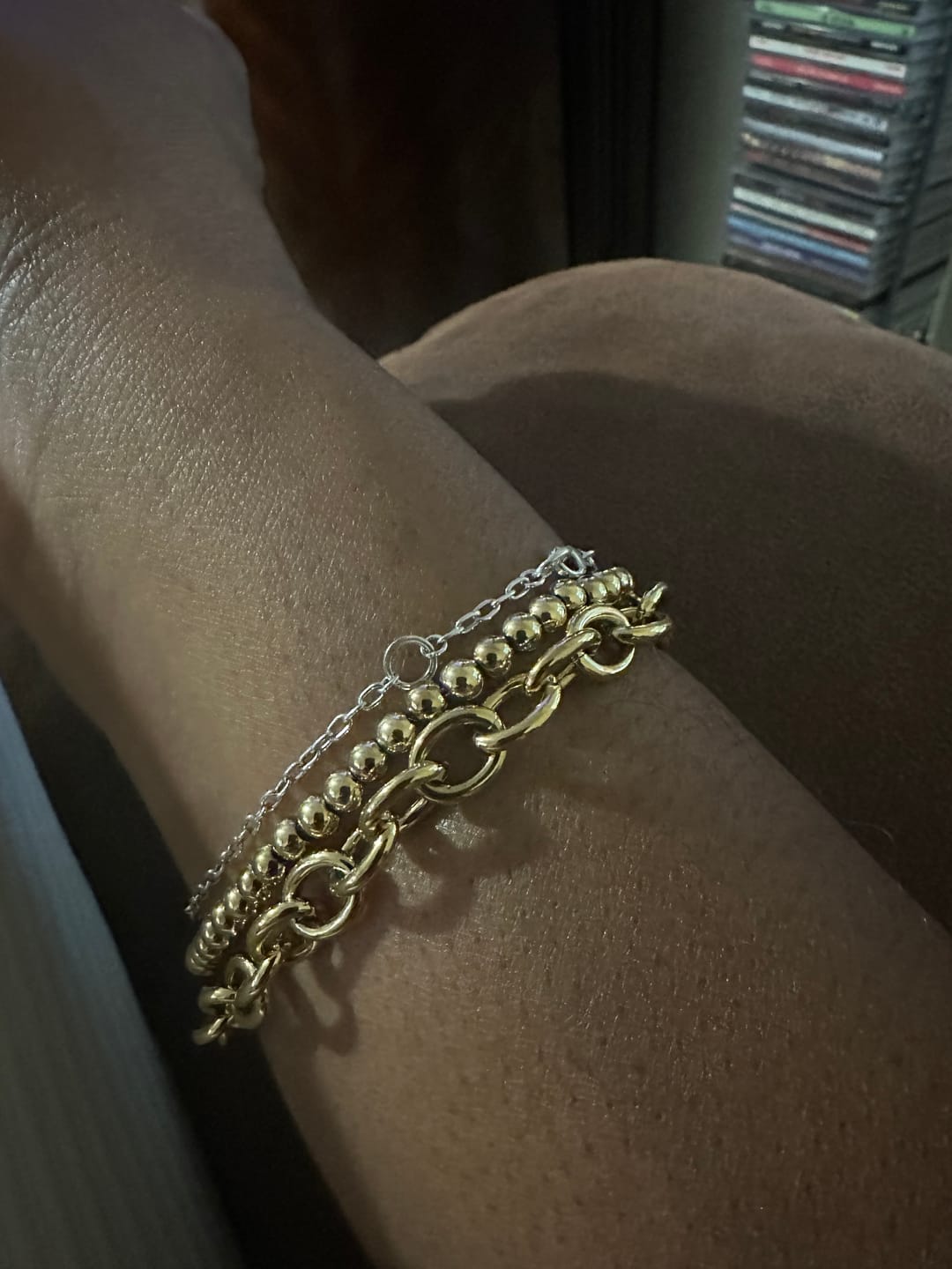 Customer photo review of Classic Chunky Engravable Heart Bracelet