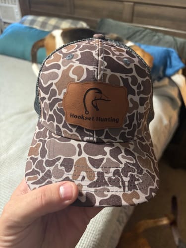 Customer photo review of Custom Stealth Camo Trucker Hat - Blank Rope Hats