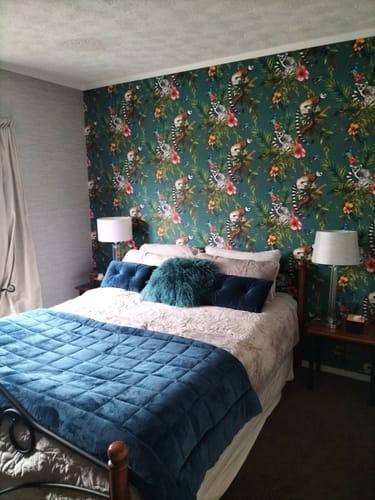 Customer photo review of Lemur Wallpaper - Teal