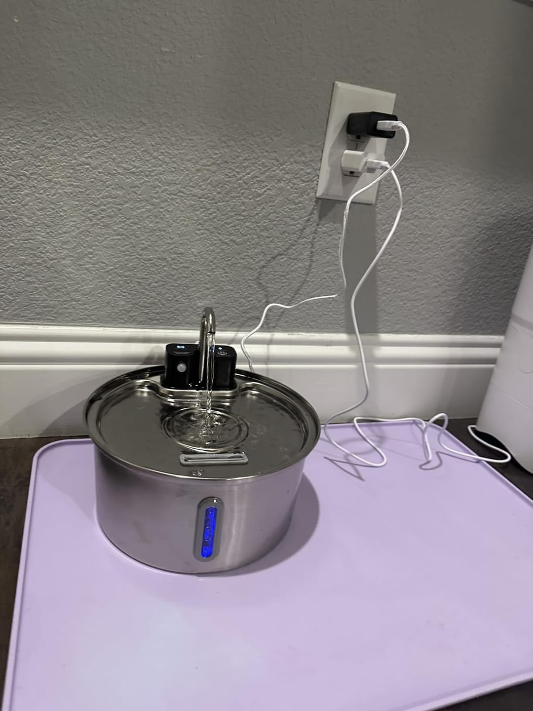 Customer photo review of Pawdrate™ Filtered Water Fountain (Battery Version)