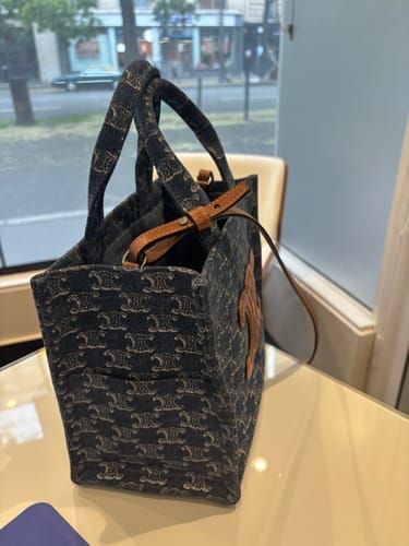 Customer photo review of SMALL CABAS THAIS 25.5 MONOGRAM BLUE DENIM TRIOMPHE CALFSKIN