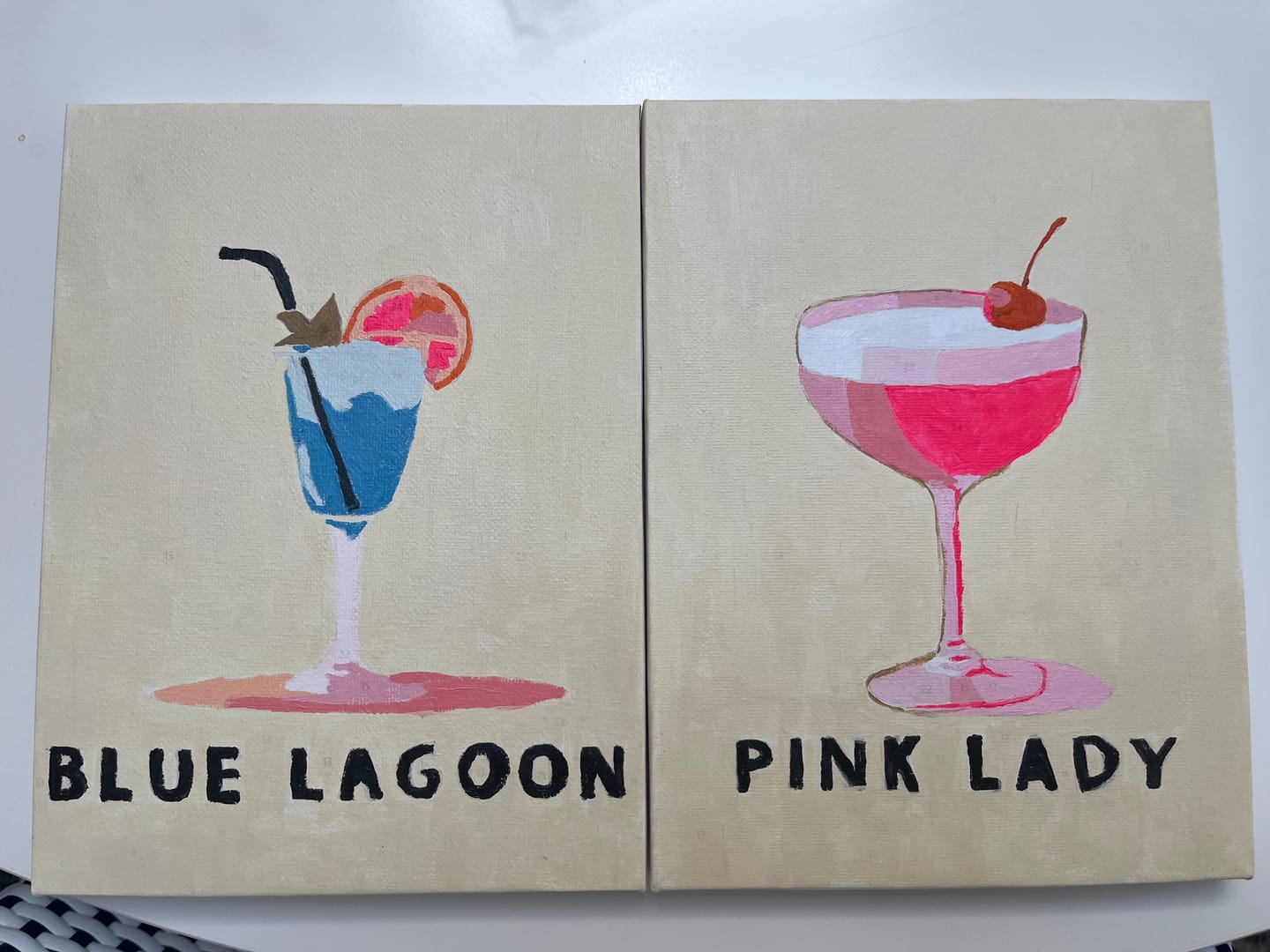 Customer photo review of 9 Mini Paintings – Pastel Cocktail Poster Set
