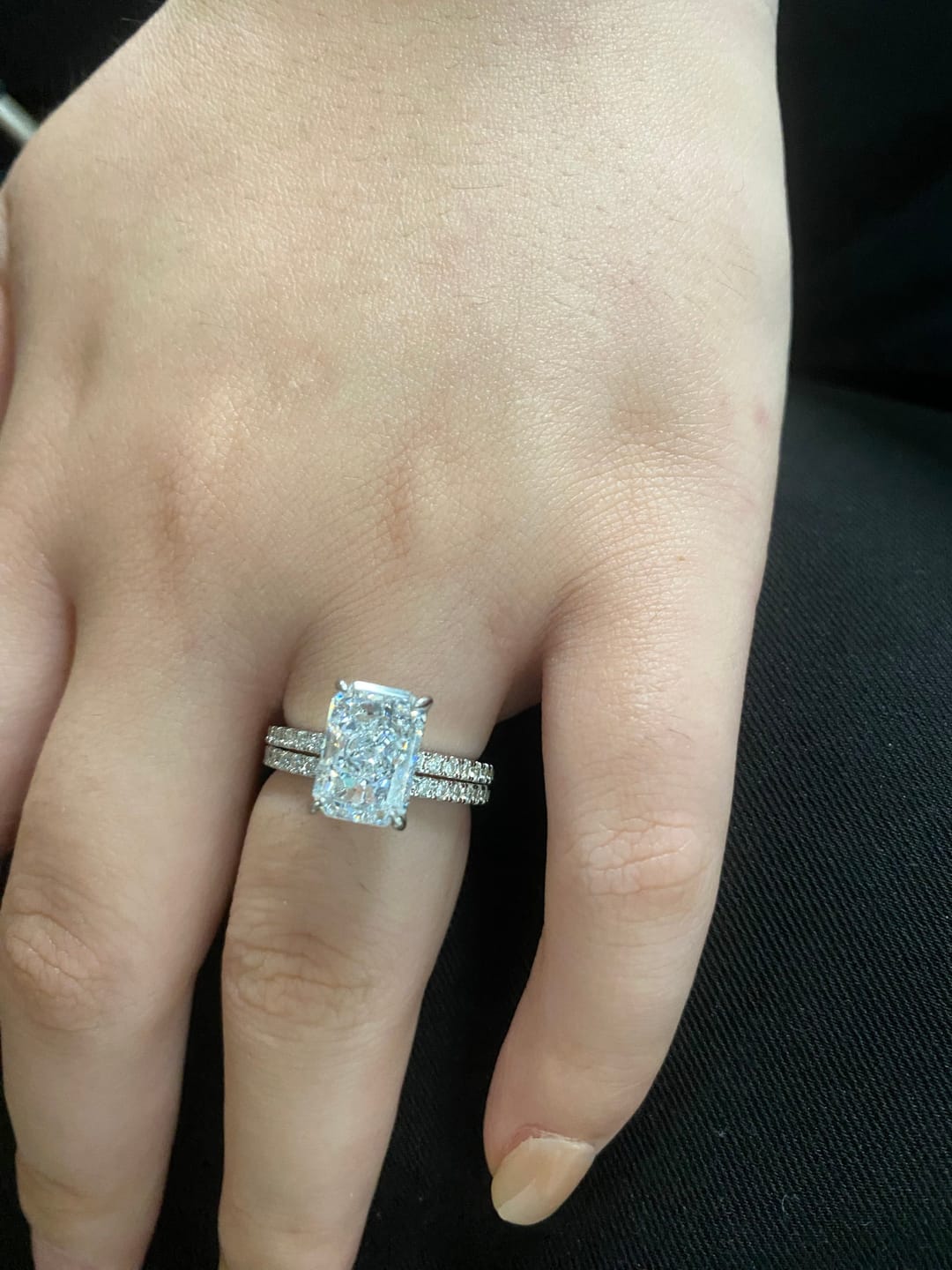 Customer photo review of S925 3.5 Carat Radiant Cut Wedding Ring Set In Sterling Silver Holiday Ring Gift For Women