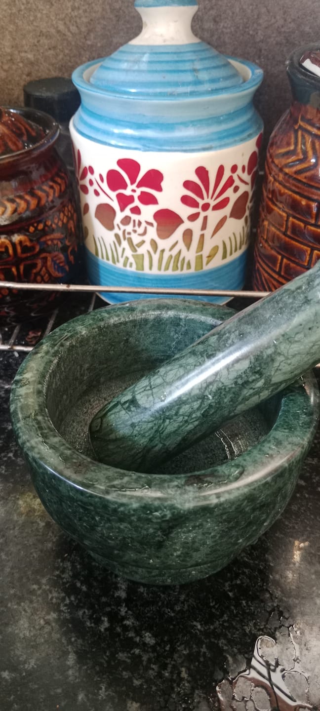 Customer photo review of Mortar and Pestle, Green - Handicraft Bazaar