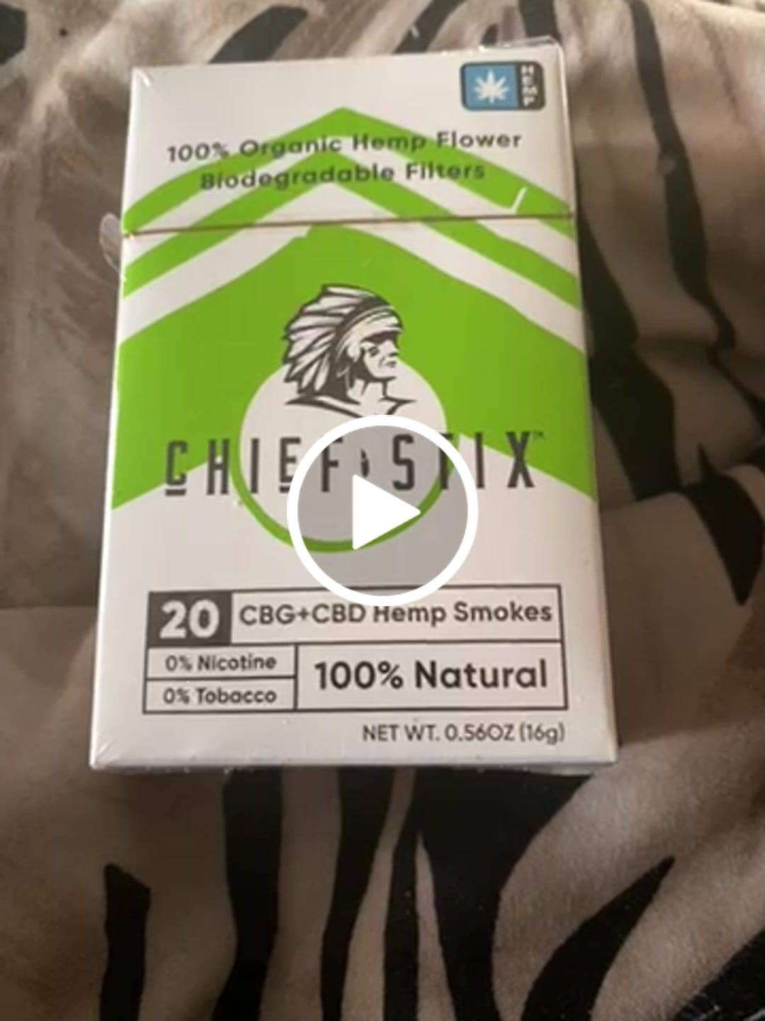 Customer video review of Chief Stix 20ct CBD + CBG Hemp Smokes