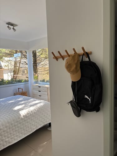 Customer photo review of Perchero De Pared 5 Ganchos Madera Bambú Homilu