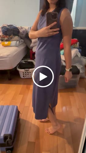 Customer video review of Cassie Dress - Ink Blue
