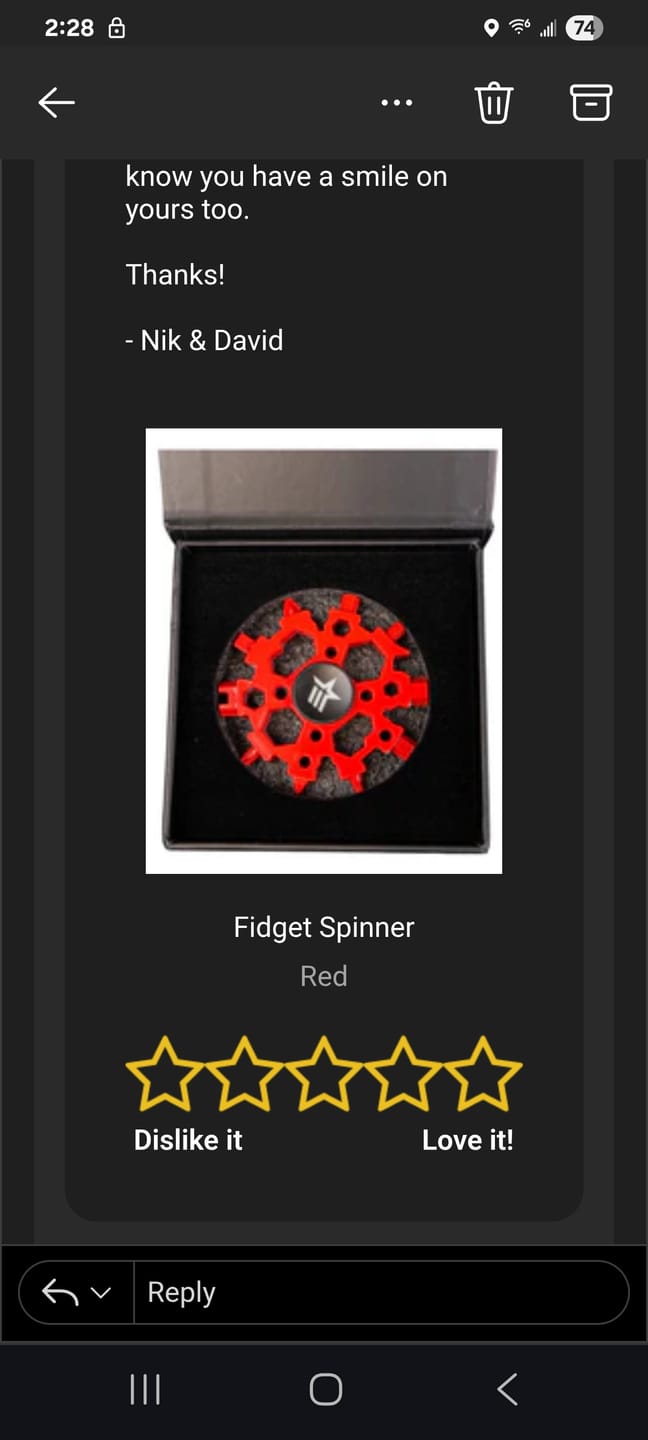 Customer photo review of Fidget Spinner