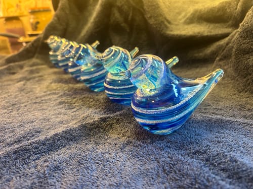 Customer photo review of Colorful Glass Birds with Cremation Ash