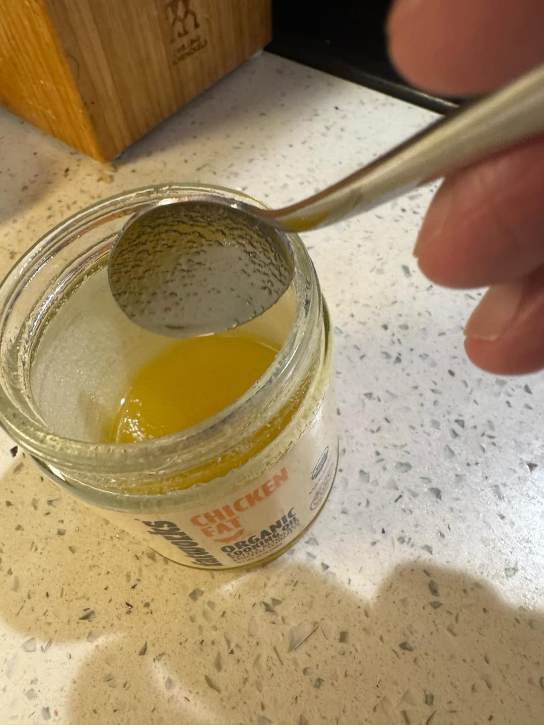 Customer photo review of Organic Free Range Chicken Fat a.k.a. Chicken Schmaltz (7.5 oz)