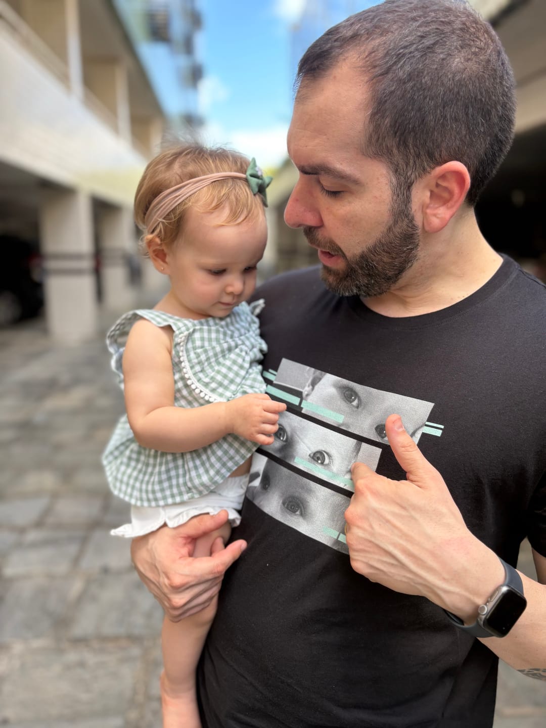 Customer photo review of Camiseta Personalizada DIA DOS PAIS - OLHARES DOS FILHOS - Algodão Peruano