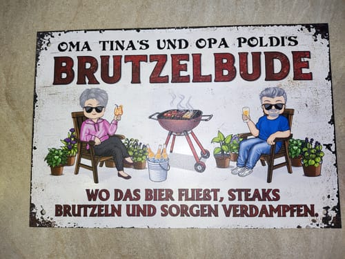 Customer photo review of Mein Grillplatz - Personalisiertes Gartenschild