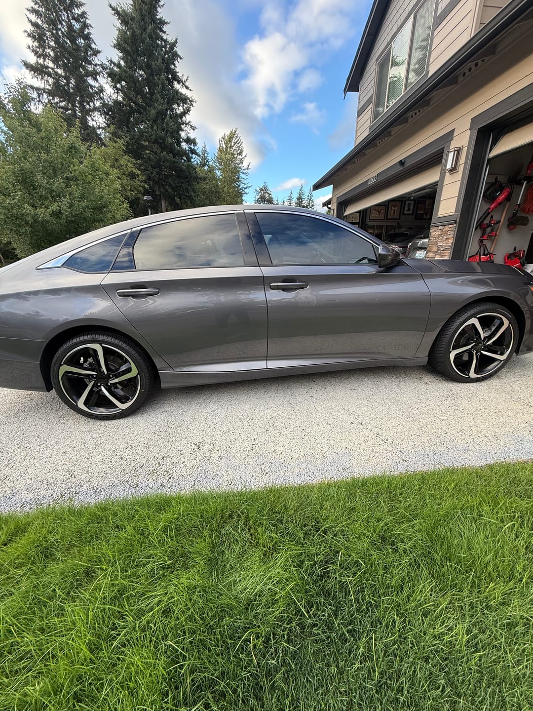 Customer photo review of Grey & Black Seat Cover