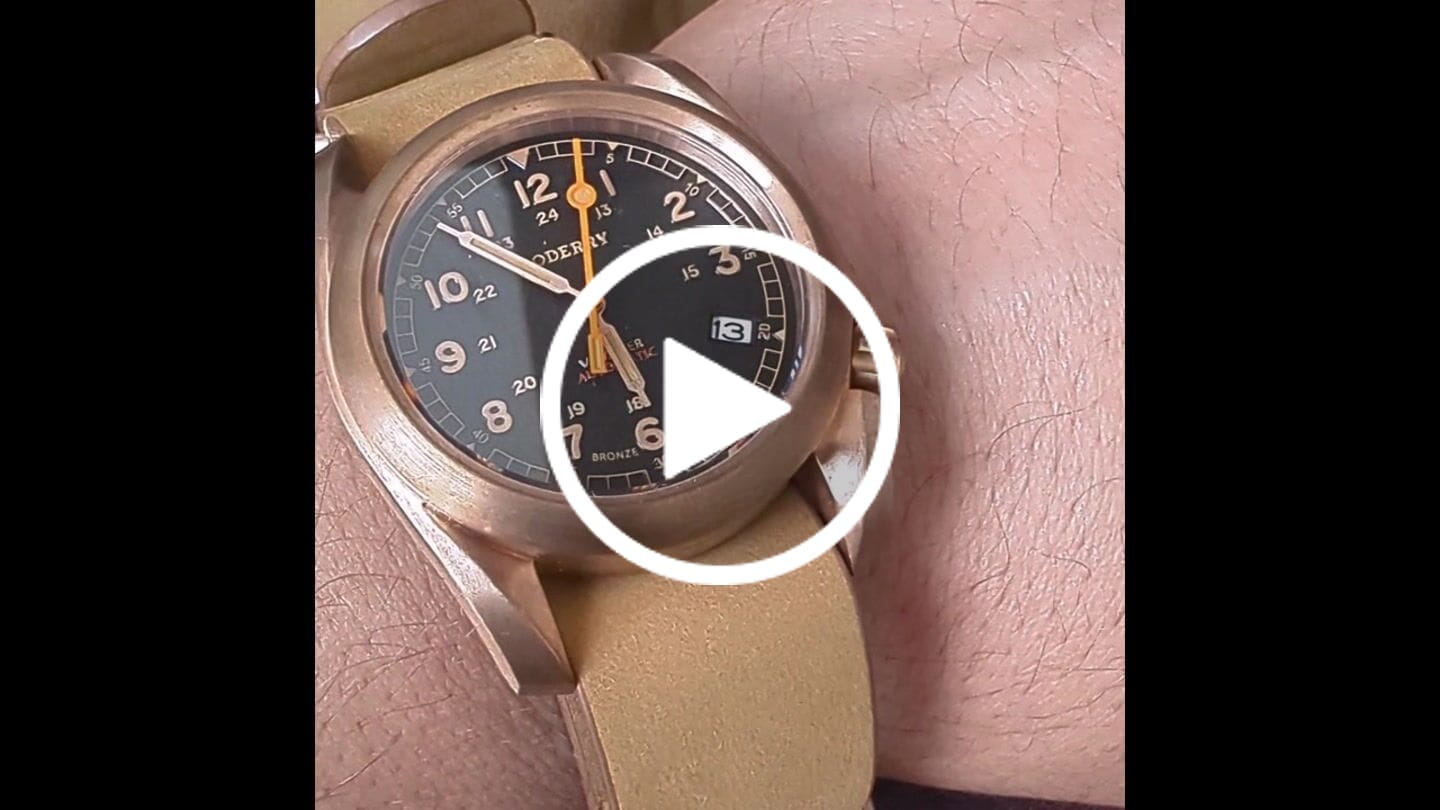 Customer video review of VOYAGER - 100M Waterproof Bronze Automatic Field Watch | Black