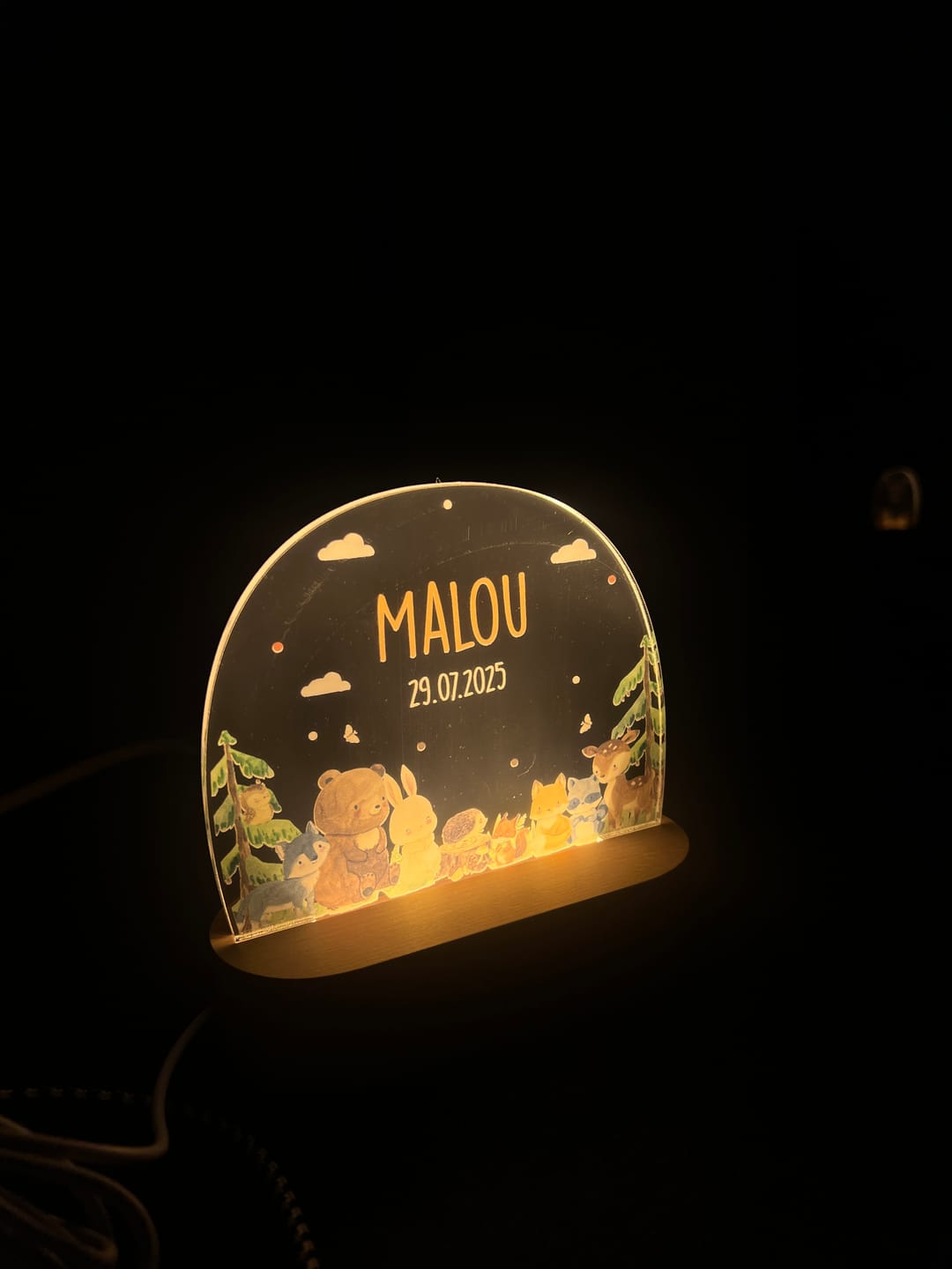 Customer photo review of Nachtlicht Kinder personalisiert - Niedliche Waldtiere