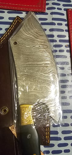 Customer photo review of Hacha de Cocina de Acero Damasco 30cm "Cañi"
