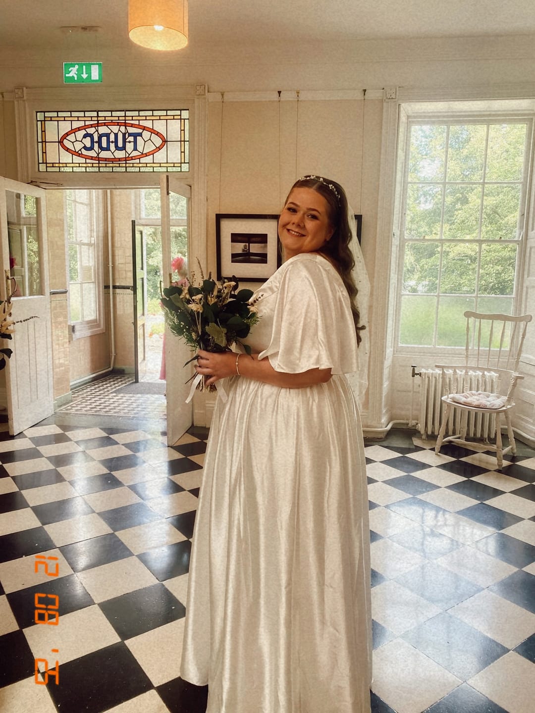 Customer photo review of Daphne Satin Wedding Dress