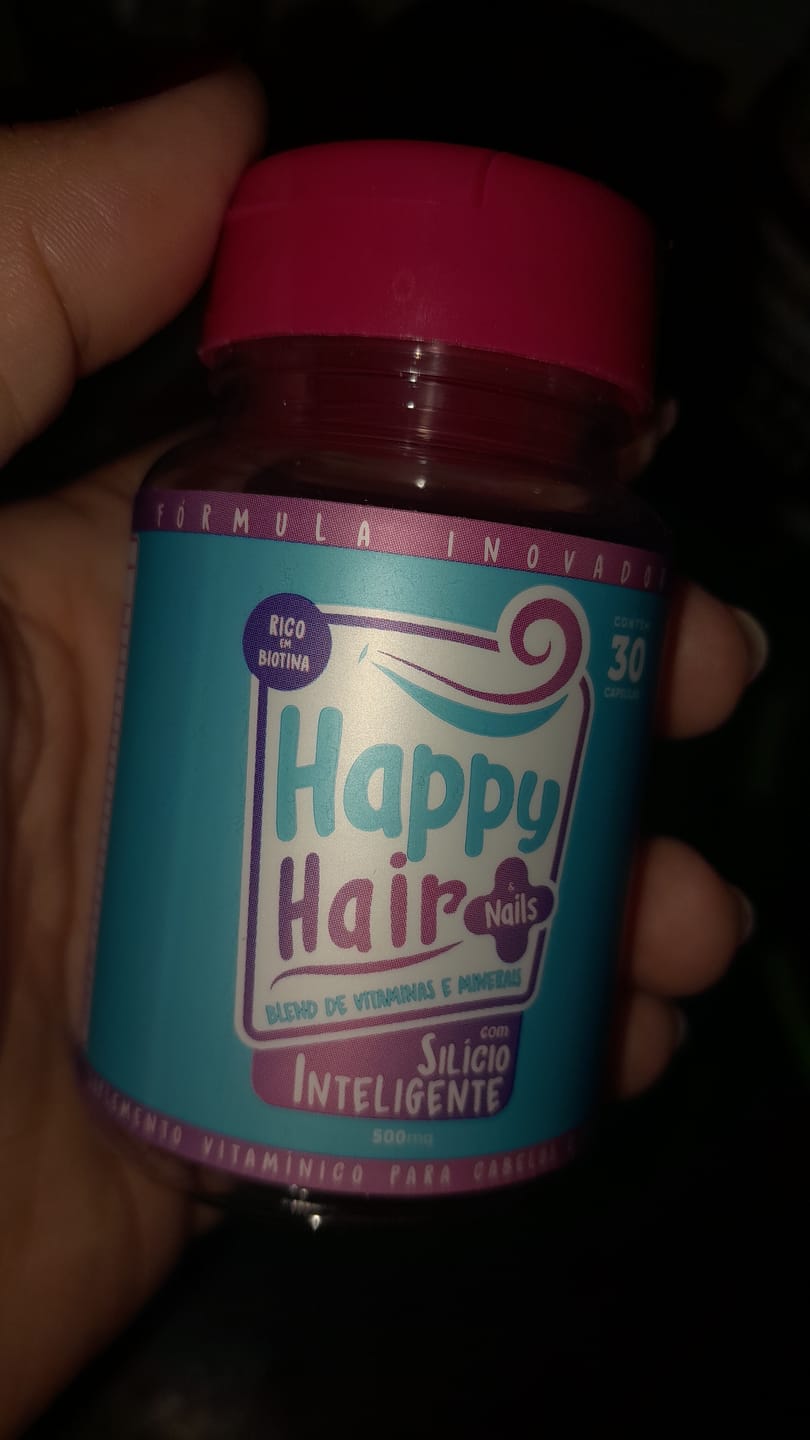 Customer photo review of Happy Hair 6 Potes + 6 Potes Grátis + 1 Melatonina + 1 Colágeno + 1 Happy Calm (Total 15 Potes)