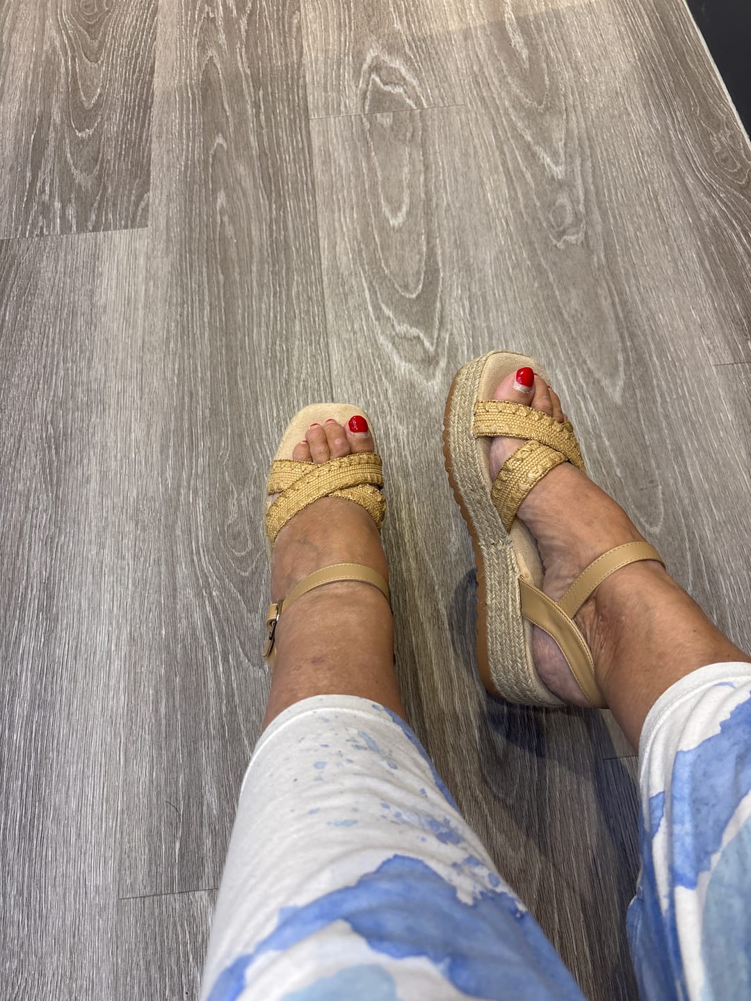 Customer photo review of Tan Jemma Espadrille Sandals