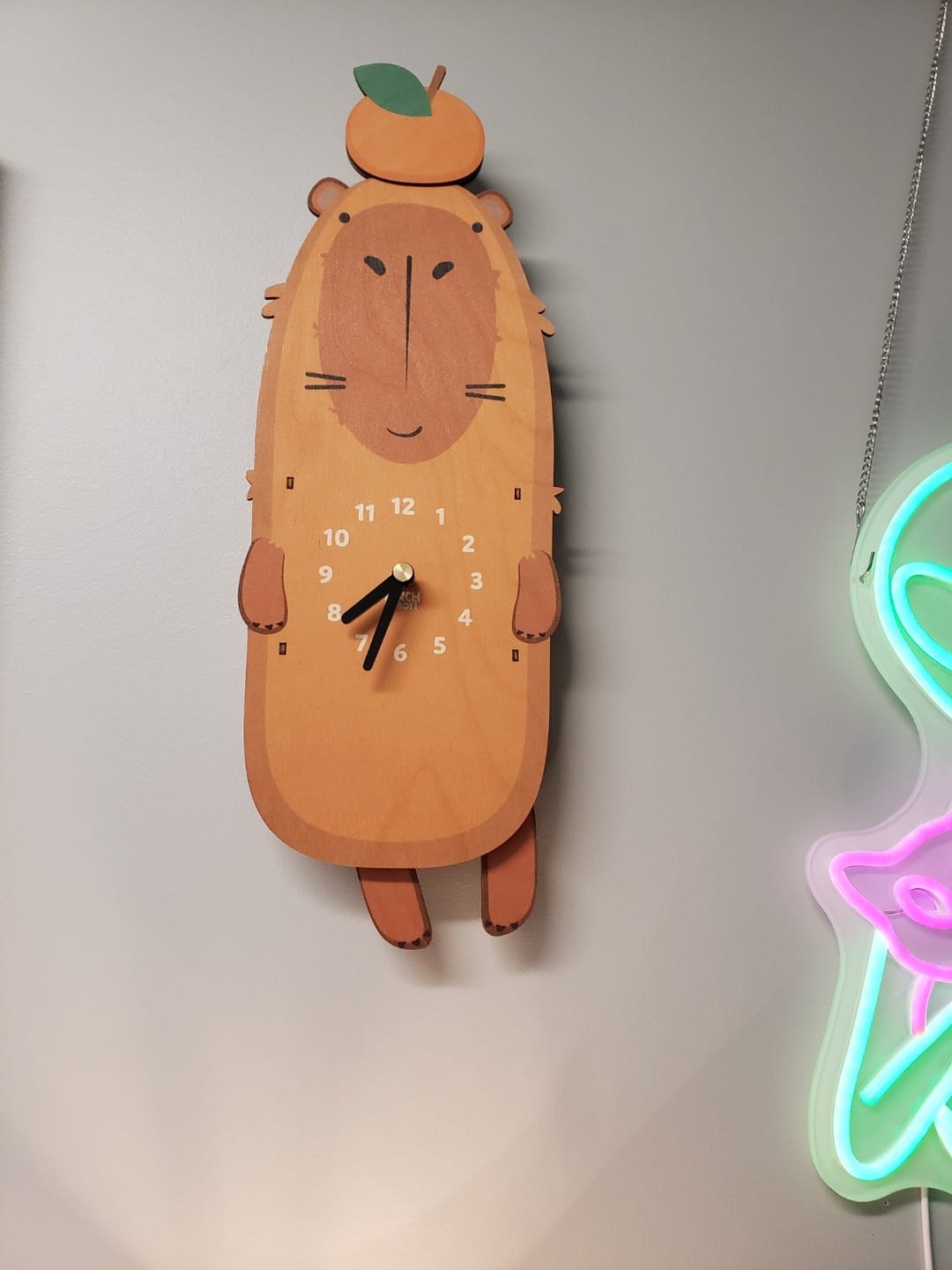 Customer photo review of Biscuit the Capybara Pendulum Clock