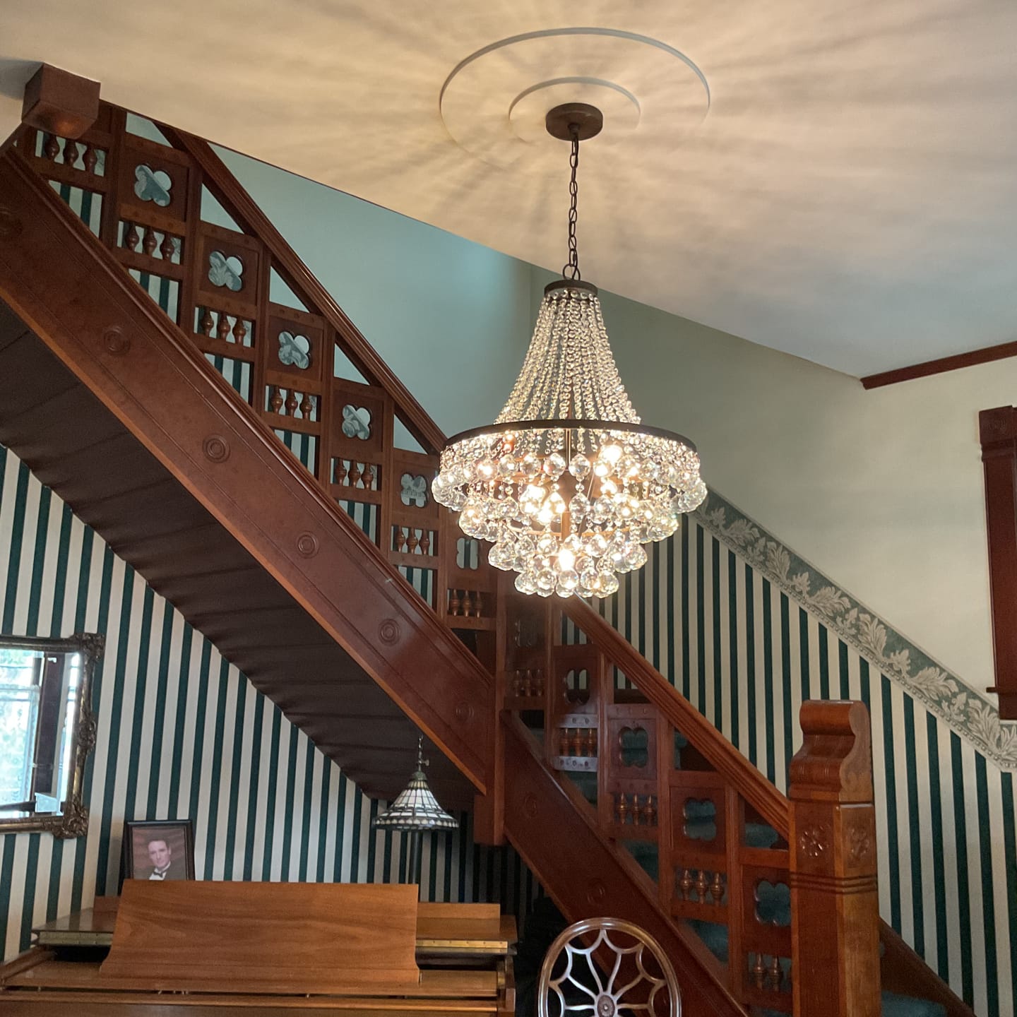 Customer photo review of Vintage Luxury Antique Bronze Crystal Empire Chandelier
