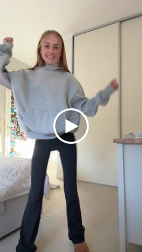 Customer video review of fun grey hoodie