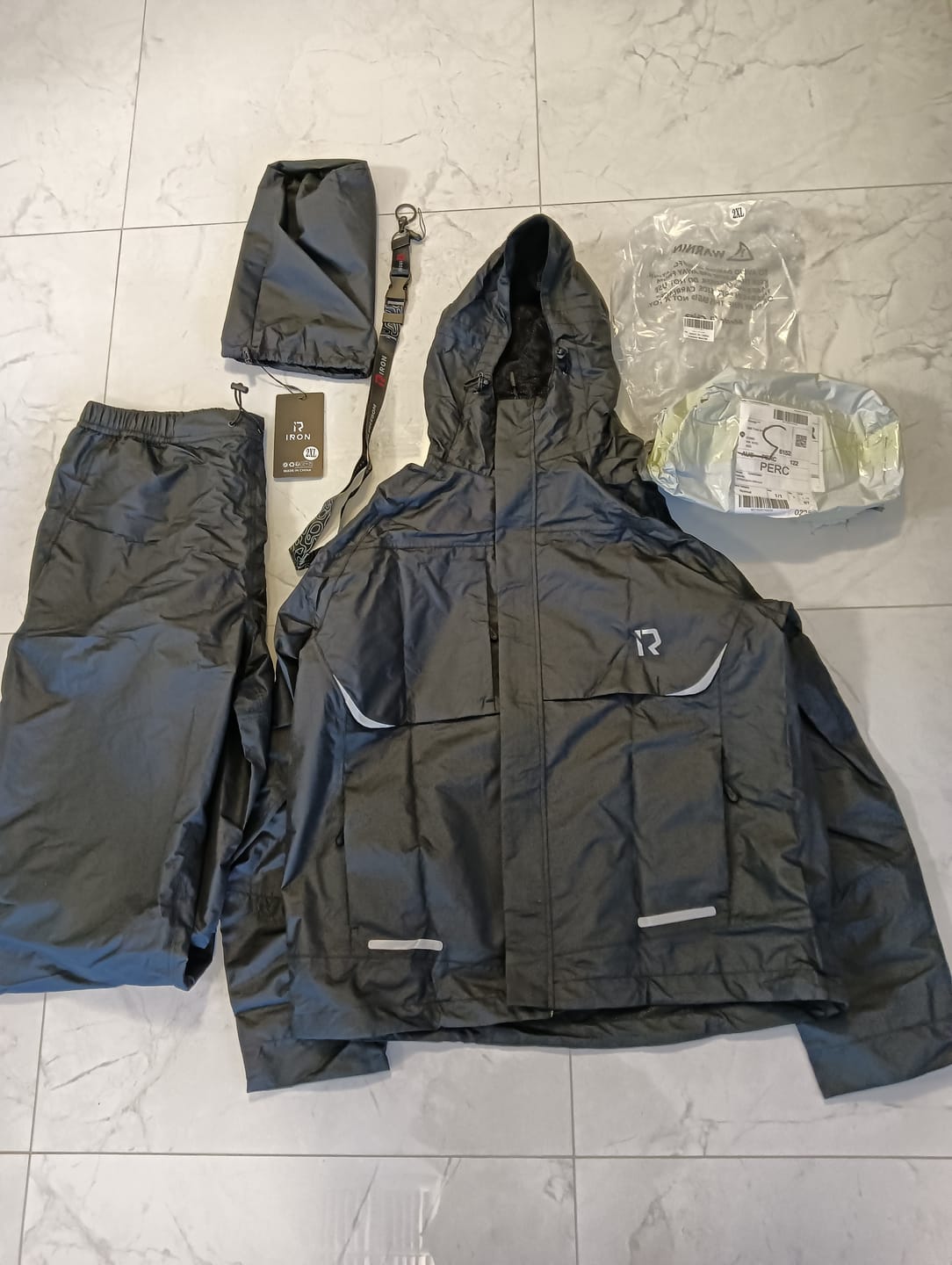 Customer photo review of RIDEIRON Waterproof Breathable Hooded Motorcycle Rain Suit | MJ5005