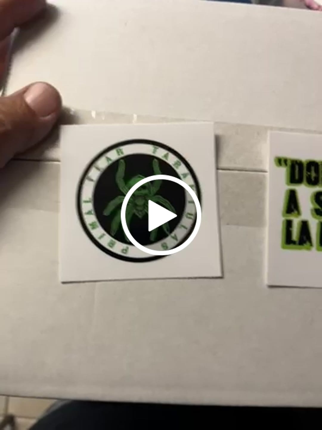 Customer video review of Square Stickers