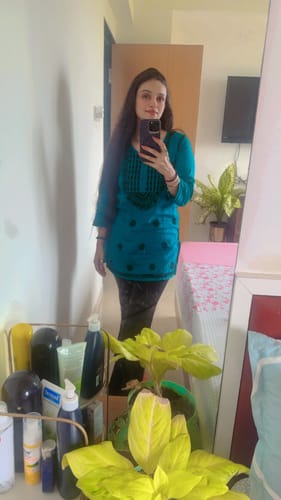Customer photo review of Aira Turquoise Blue Short Mulmul kurta