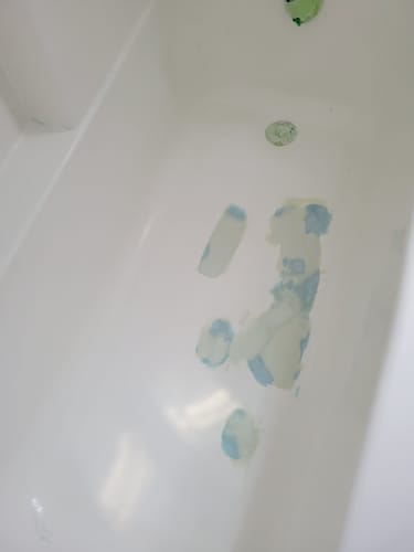 Customer photo review of Floor Crack Repair - Tub and Shower Repair Kit