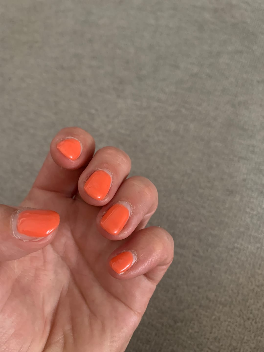 Customer photo review of Neon Orange Dipping Powder