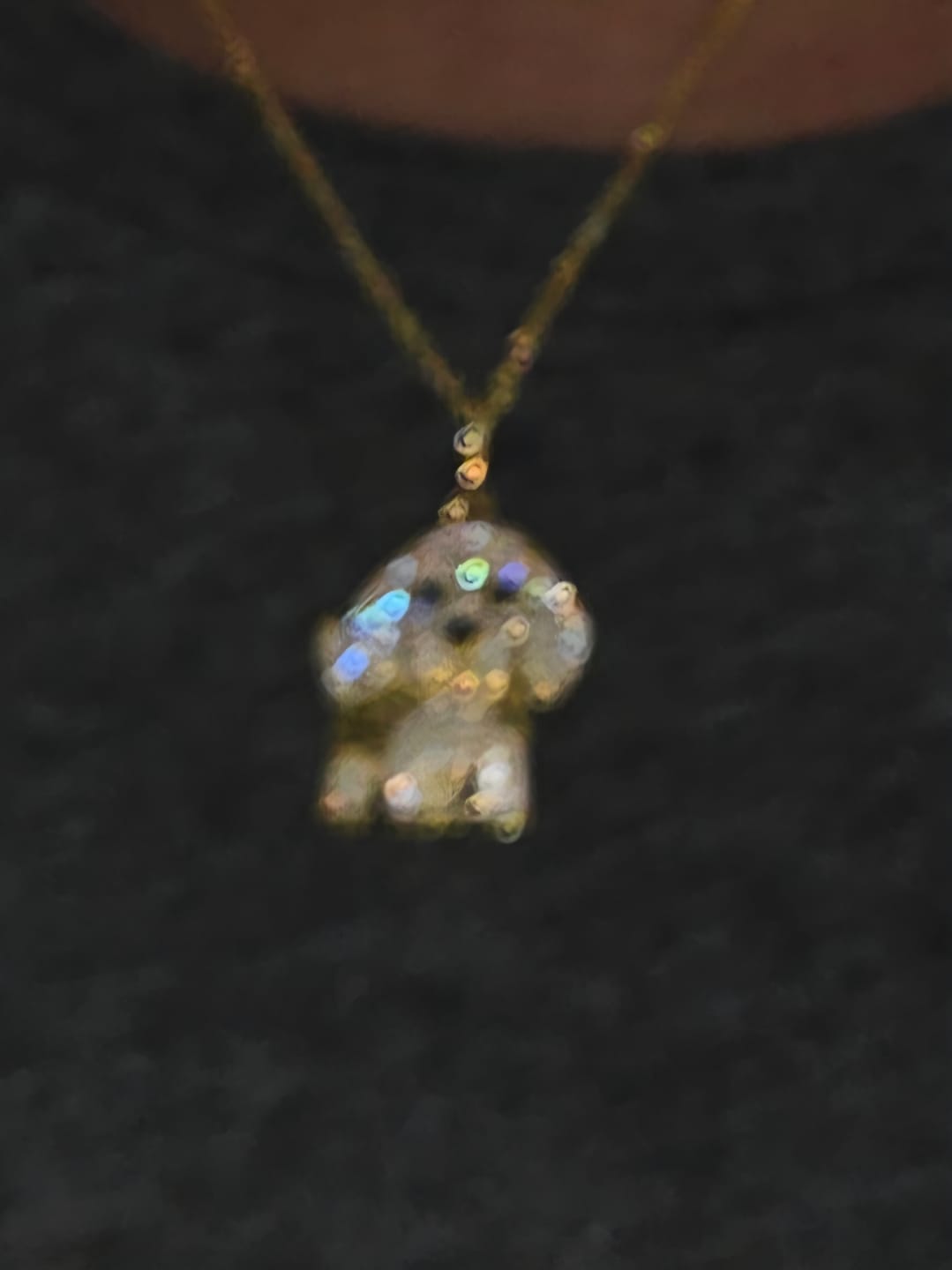 Customer photo review of Dazzling Dog Pendant